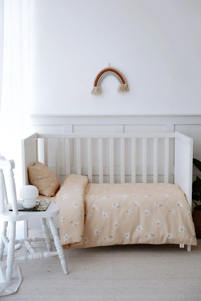 NOU Nergis Bahçesi Organik Bebek Nevresim Takımı (100X150) - Spiring Daffodil - 2