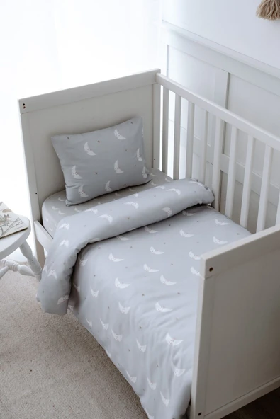 NOU Minik Aylı Organik Park Yatak Nevresim Takımı (80X120) - Mini Moons ürün görseli 1