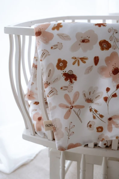 NOU Çiçek Bahçesi Organik Anne Yanı Nevresim Takımı (60x100) - Floral Joys - 3