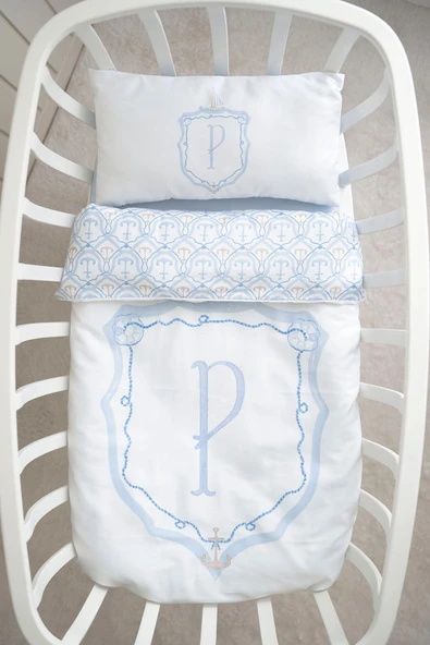 NOU Harf Serisi P Harfi Anne Yanı Nevresim Takımı ( 60x100) - Noble Serie