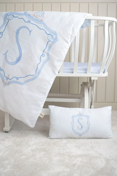 NOU Harf Serisi S Harfi Anne Yanı Nevresim Takımı ( 60x100) - Noble Serie - 5