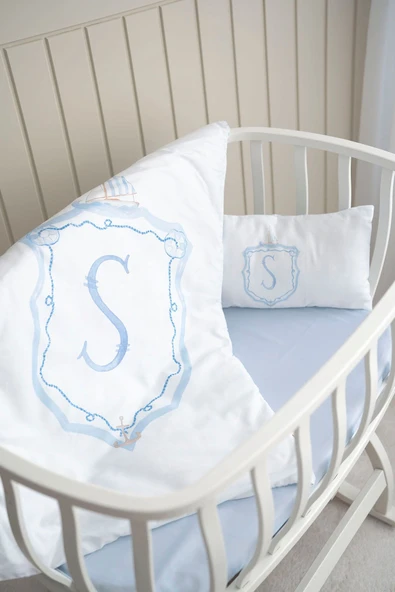 NOU Harf Serisi S Harfi Anne Yanı Nevresim Takımı ( 60x100) - Noble Serie - 4