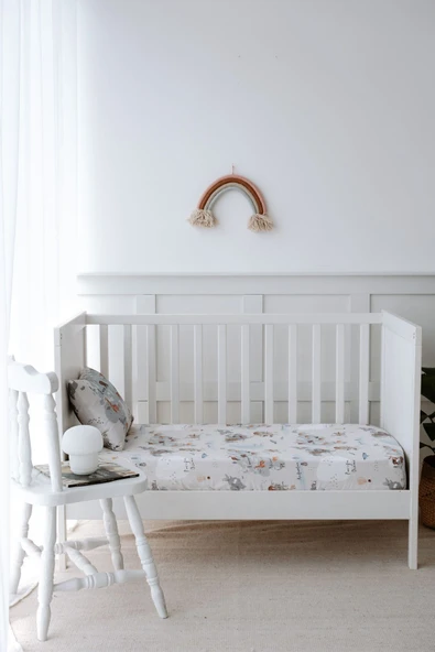 NOU Hayvan Haritası Organik Bebek Lastikli Çarşaf Seti (80X160+15) - Animal Map - 3