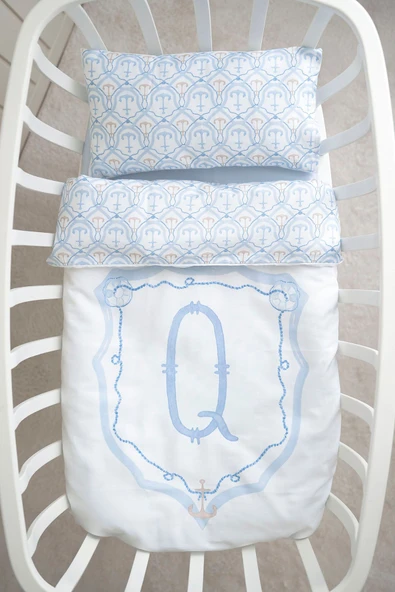 NOU Harf Serisi Q Harfi Anne Yanı Nevresim Takımı ( 60x100) - Noble Serie - 2