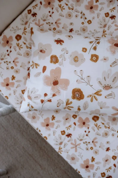 NOU Çiçek Bahçesi Organik Tek Kişilik Lastikli Çarşaf Seti (100X200 20) - Floral Joys - 3