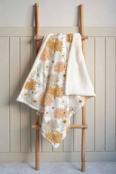 NOU Büyük Çiçekli Welsoft Battaniye (80x120) -Flower Party