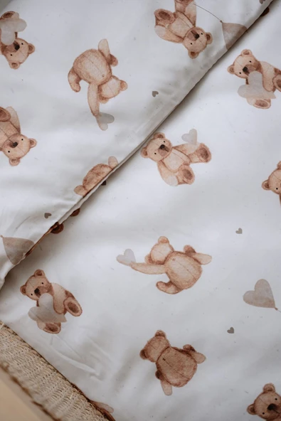 NOU Pofuduk Ayılı  Montessori Nevresim Seti (100x200) - Fluffy Bear - 2