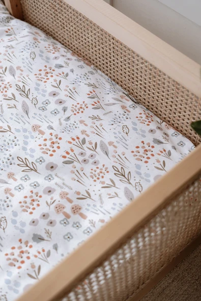 NOU Minimal Çiçekli Organik Montessori Nevresim Seti (100x200) - Woodland Floral - 3