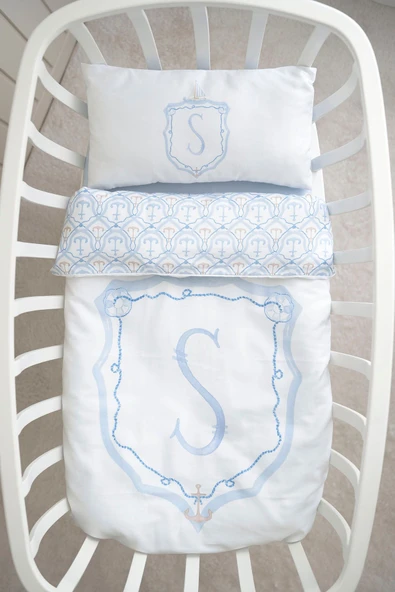 NOU Harf Serisi S Harfi Anne Yanı Nevresim Takımı ( 60x100) - Noble Serie - 2