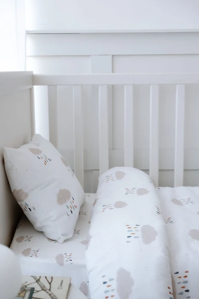 NOU Yağmur Bulutlu Organik Park Yatak Nevresim Takımı (80X120) - Rain Clouds - 4