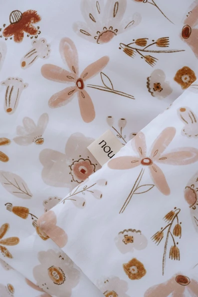 NOU Çiçek Bahçesi Organik Bebek Nevresim Takımı (100X150) - Floral Joys - 5