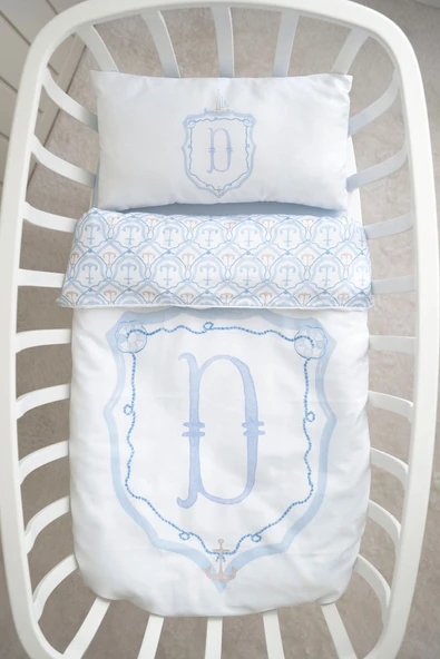 NOU Harf Serisi D Harfi Anne Yanı Nevresim Takımı ( 60x100) - Noble Serie