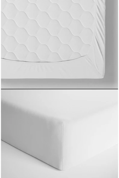 NOU Yağmur Bulutlu Organik Bebek Lastikli Çarşaf Seti (60x120+15) Çok Renkli - 5