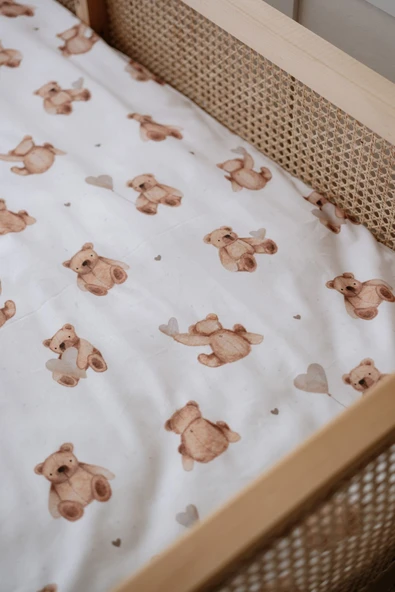 NOU Pofuduk Ayılı  Montessori Nevresim Seti (100x200) - Fluffy Bear - 3