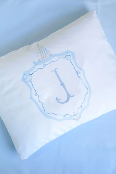 NOU Harf Serisi J Harfi Park Yatak Nevresim Seti ( 80 x120) - Noble Serie Mavi - 4