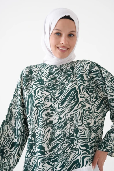 TUNCAY Asimetrik Kesim Rahat Lalıp Garnili Özel Günler Ve Günlük Giyime Uygun Tunik,bluz - Resim 5