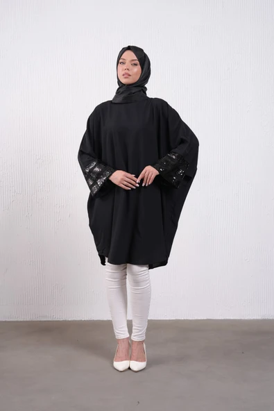 Filizzade diz boyu salaş yarasa abiye tunik - Resim 2