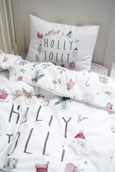 NOU Holly Jolly Yeni Yıl Tek Kişilik Nevresim Takımı (160x220) - 8