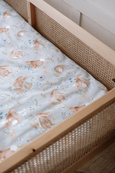 NOU Tavşanlı  Organik Tek Kişilik Nevresim Takımı (160x220) - Rabbit Garden - 6