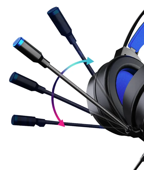 Claw's Noiseee V1 Rgb Spectrum 7.1 Surround Ses - Ai ile Gürültü Engelleyen Mikrofon - USB Örgü Kablolu Gaming Oyuncu Kulaklığı - Siyah - 4