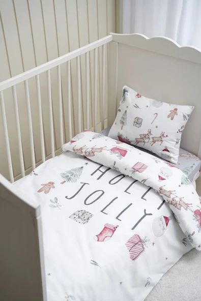 NOU Holly Jolly Yeni Yıl Tek Kişilik Nevresim Takımı (160x220) - 7