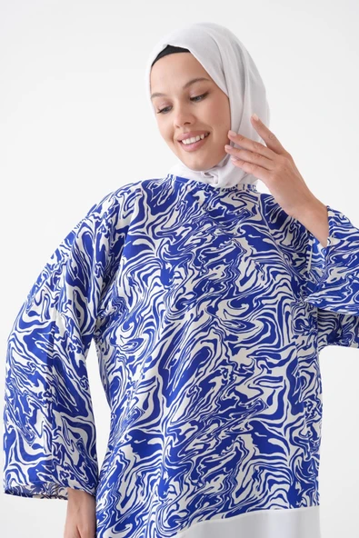 TUNCAY Asimetrik Kesim Rahat Lalıp Garnili Özel Günler Ve Günlük Giyime Uygun Tunik,bluz ürün görseli