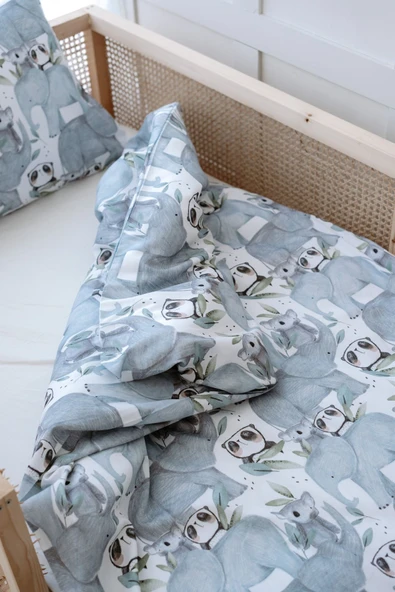 NOU Hayvanlı Organik Tek Kişilik Nevresim Takımı (160x220) - Forest Gang - 2