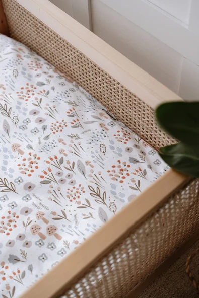 NOU Minimal Çiçekli Organik Tek Kişilik Nevresim Takımı (160x220) - Woodland Floral - 3