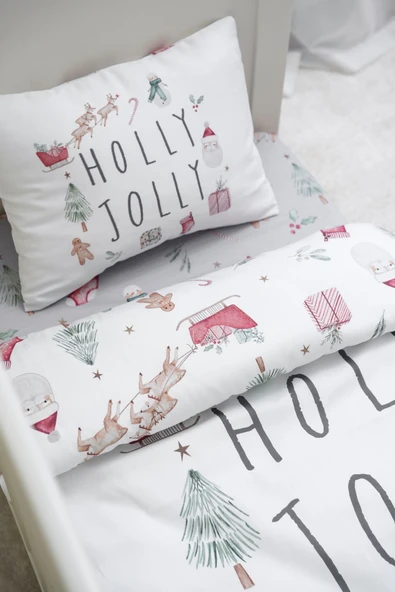 NOU Holly Jolly Yeni Yıl Tek Kişilik Nevresim Takımı (160x220) - 10