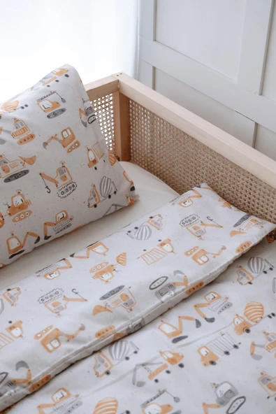 NOU İş Makinalı Tek Kişilik Nevresim Takımı (160x220) - Truck Attack - 4