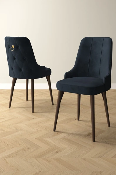 Mabel Meşe Desen 80x132 Açılabilir Mdf Masa Yemek Odası Takımı, Mutfak Takımı 4 Adet Sandalye Antrasit - 3