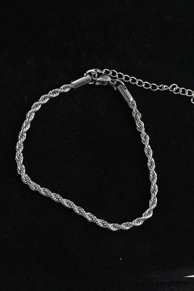 CEYLAN ADAM 316L Çelik Halat Model Gümüş Renk Erkek Bileklik ürün görseli 1