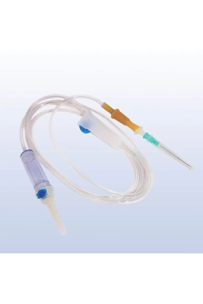 AYSET Hava Yollu Kapaklı Küçük Damla Odalı Serum İnfüzyon Seti Tekli Steril Paket 50 Adet