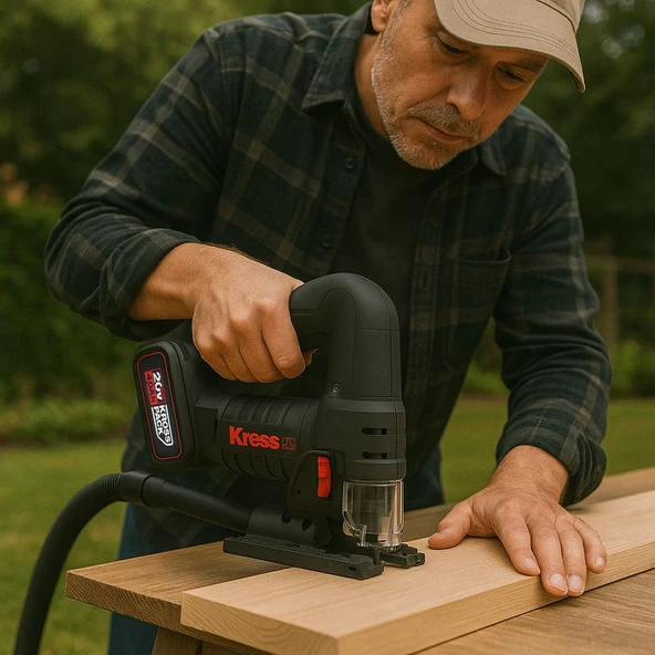 Kress KUE26.91 20Volt Profesyonel Kömürsüz Devir Ayarlı Şarjlı Dekupaj Testere (Akü Dahil Değildir) - 11