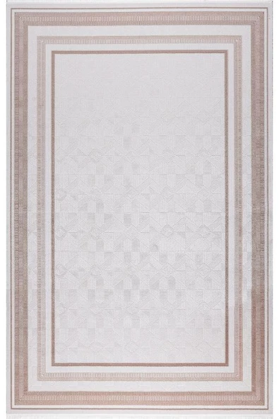 Pastel Halı Keops D168B Krem Vizon Akrilik Salon Oturma Yatak Odası Halısı ürün görseli 1