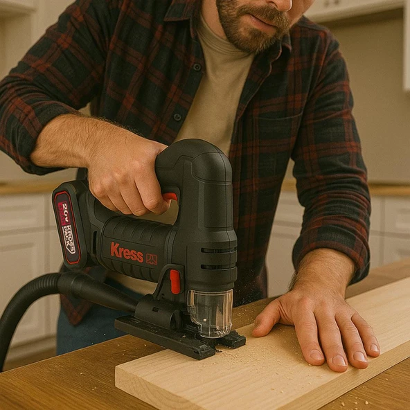 Kress KUE26.91 20Volt Profesyonel Kömürsüz Devir Ayarlı Şarjlı Dekupaj Testere (Akü Dahil Değildir) - 12