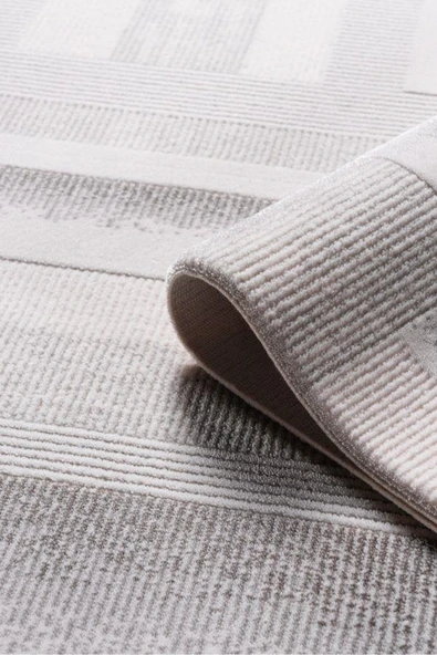 Pastel Halı Keops D168B Krem Vizon Akrilik Salon Oturma Yatak Odası Halısı - Resim 2