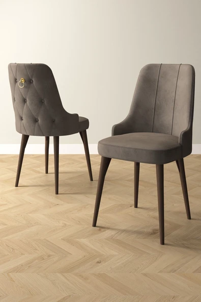 Mabel Meşe Desen 80x132 Açılabilir Yemek Odası Takımı 4 Sandalye, 1 Bench Cappucino - 3