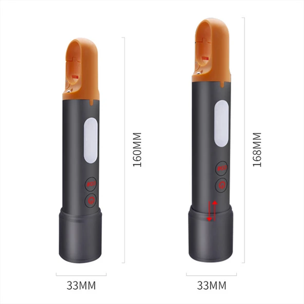 El Feneri 800 Lümen 2000 Metre Menzil 1200 mAh Şarjlı Powerbank Ledli Işık Lambası Su Geçirmez Kamp - Resim 4