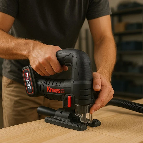 Kress KUE26.91 20Volt Profesyonel Kömürsüz Devir Ayarlı Şarjlı Dekupaj Testere (Akü Dahil Değildir) - 10
