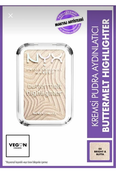 Professional Makeup Buttermelt Highlighter Kremsi Pudra Aydınlatıcı - 05 Bright & Butta