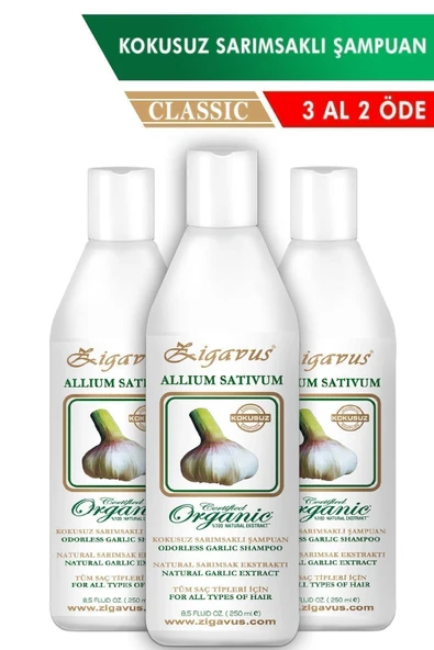 Zigavus Klasik Sarımsaklı Saç Dökülmesine Karşı Şampuan 3x250 ml
