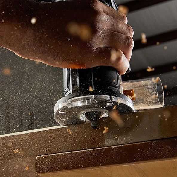 Kress KUD26.91 20Volt Kömürsüz 6/8mm Devir Ayarlı Şarjlı Profesyonel Avuç İçi El Frezesi Formika Tıraşlama (Akü Dahil Değildir) - 8