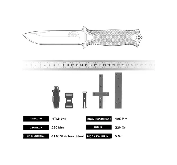 Columbia Company Tiger Htm-1041-a Taktikal Komando Ve Avcı Bıçağı, Outdoor Bıçak Siyah - 5