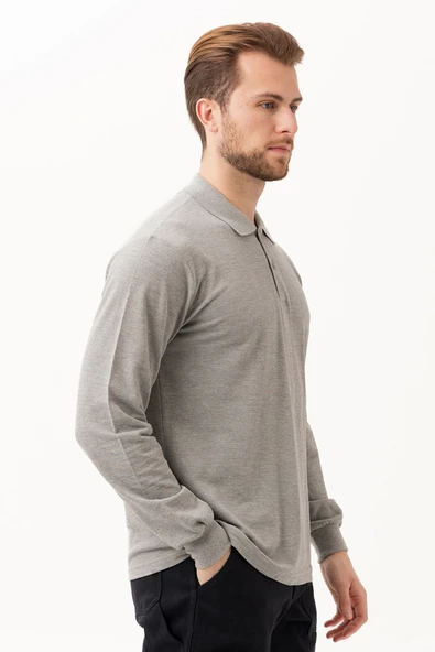 GAURA POLO T-SHIRT GRİ MELANJ - Resim 2