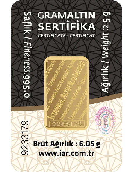 2,5 GRAM 24 AYAR İAR GRAMALTIN - 2