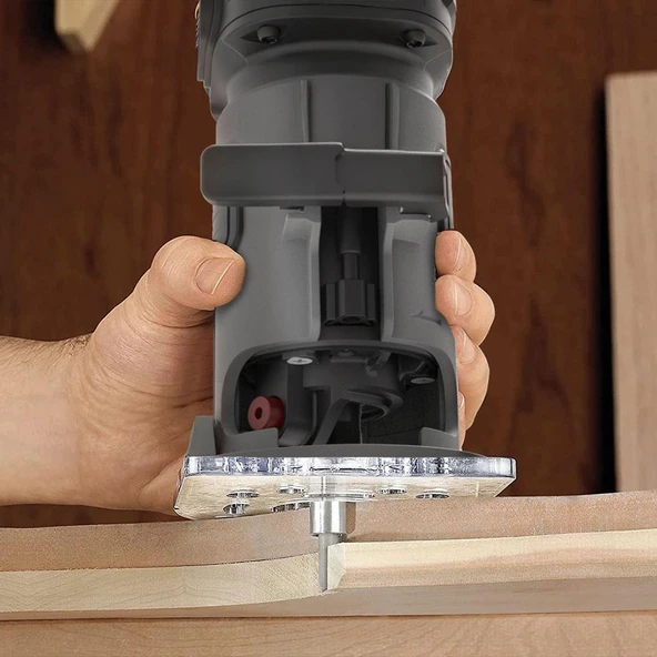 Kress KUD26.91 20Volt Kömürsüz 6/8mm Devir Ayarlı Şarjlı Profesyonel Avuç İçi El Frezesi Formika Tıraşlama (Akü Dahil Değildir) - 9