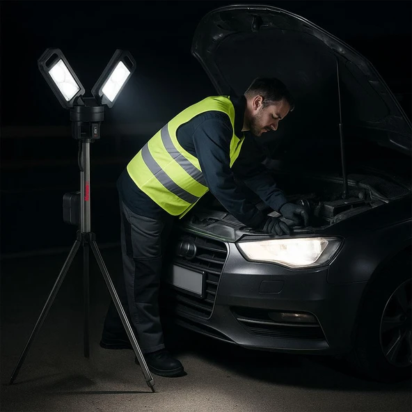 Kress KUF09.9 20Volt 2000/4500 Lümen Profesyonel Kule Tipi Teleskopik Katlanabilir LED Projektör (Akü Dahil Değildir) - 7