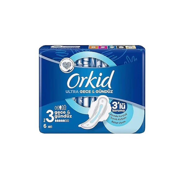 Orkid Ultra Gece&Gündüz 3 lü Koruma 6 Adet Hijyenik Ped  Boy 3 ürün görseli