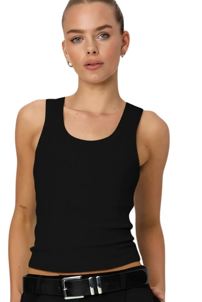 Kadın Kalın Askılı 3 Adet Body Siyah Beyaz Gri %95 Pamuk Kumaş Terletmez